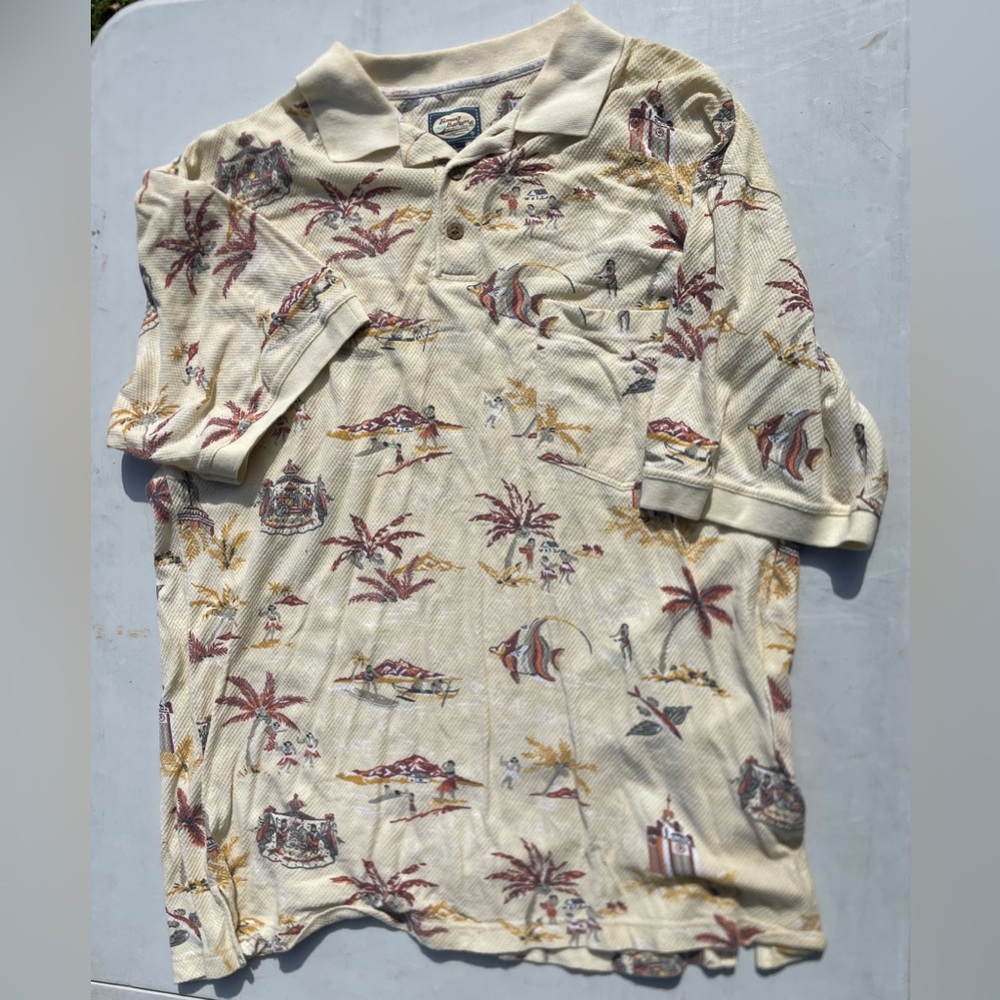 Tropical Print Polo Shirt